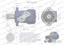Silnik hydrauliczny orbitalny WMR 25 cm3/obr z wałkiem fi 32mm (100 bar / max.200 bar) Waryński