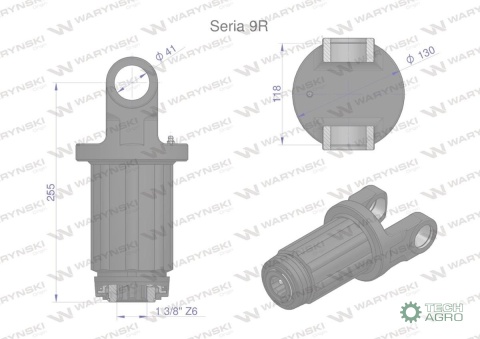 Sprzęgło zapadkowe wału Seria 9R 1500 Nm - 41x116 - 1 3/8 Z6 WARYŃSKI Sprzęgło zapadkowe wału Seria 9R 1500 Nm - 41x116 - 1 3/8 Z6 WARYŃSKI