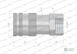 Szybkozłącze hydrauliczne suchoodcinające (rozmiar 3/8) gniazdo G1/2