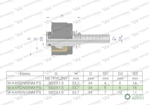 Zakucie nakretka do myjek (pasuje do Karcher) na waz DN08 GW M22x1.5 (RM-KARDN08NM) PREMIUM Waryński ( sprzedawane po 10 ) Zakucie nakretka do myjek (pasuje do Karcher) na waz DN08 GW M22x1.5 (RM-KARDN08NM) PREMIUM Waryński ( sprzedawane po 10 )
