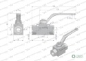 Zawór kulowy hydrauliczny 2-drogowy 2/2 - 1/2"BSP z otworami mocującymi 500 bar Waryński