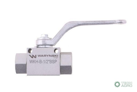 Zawór kulowy hydrauliczny 2-drogowy 2/2 - 1/2"BSP z otworami mocującymi 500 bar Waryński Zawór kulowy hydrauliczny 2-drogowy 2/2 - 1/2"BSP z otworami mocującymi 500 bar Waryński