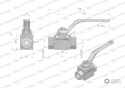 Zawór kulowy hydrauliczny 2-drogowy 2/2 - 3/8"BSP z otworami mocującymi 500 bar Waryński