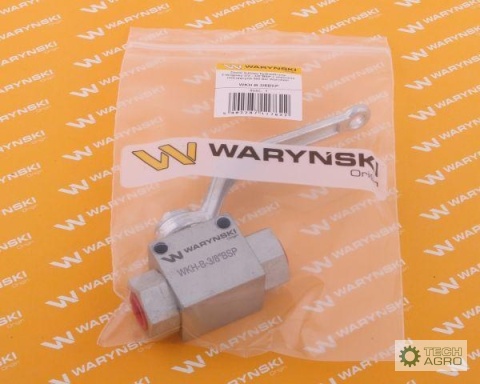 Zawór kulowy hydrauliczny 2-drogowy 2/2 - 3/8"BSP z otworami mocującymi 500 bar Waryński Zawór kulowy hydrauliczny 2-drogowy 2/2 - 3/8"BSP z otworami mocującymi 500 bar Waryński