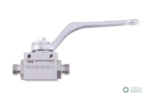 Zawór kulowy hydrauliczny 2-drogowy 2/2 M14x1.5 08L z otworami mocującymi 500 bar Waryński Zawór kulowy hydrauliczny 2-drogowy 2/2 M14x1.5 08L z otworami mocującymi 500 bar Waryński