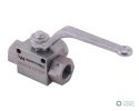 Zawór kulowy hydrauliczny 3-drogowy 3/2 - 1/2"BSP z otworami mocującymi 500 bar Waryński