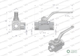 Zawór kulowy hydrauliczny 3-drogowy 3/2 - 1/2