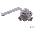 Zawór kulowy hydrauliczny 3-drogowy 3/2 - 1/4"BSP z otworami mocującymi 500 bar Waryński