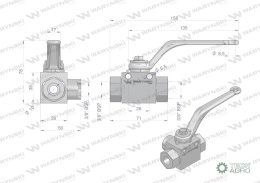 Zawór kulowy hydrauliczny 3-drogowy 3/2 - 3/8