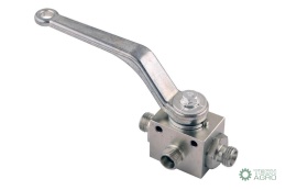 Zawór kulowy hydrauliczny 3-drogowy 3/2 M14x1.5 08L z otworami mocującymi 500 bar Waryński