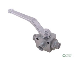 Zawór kulowy hydrauliczny 3-drogowy 3/2 M18x1.5 12L z otworami mocującymi 500 bar Waryński