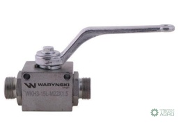 Zawór kulowy hydrauliczny 3-drogowy 3/2 M22x1.5 15L z otworami mocującymi 500 bar Waryński