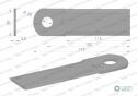 Nóż obrotowy rozdrabniacz słomy sieczkarnia gładki 175x50x3.5mm otwór 20 zastosowanie HF41348 WARYŃSKI ( sprzedawane po 25 )