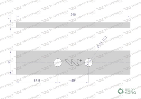 Nóż, prosty bębna rozrzucającego, UniaTytan 2232130000110, 2021344, Waryński