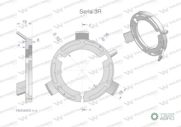 Plastikowe łożyska do obudowy wału zestaw 73x53mm x 2 szt. Seria 3R Waryński