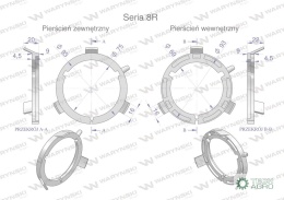 Plastikowe łożyska do obudowy wału zestaw 93x69mm i 93x75mm Seria 8R Waryński