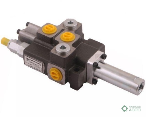 Rozdzielacz hydrauliczny 1-sekcyjny maxprzepływ 40L sterowany na linkę Waryński