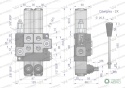 Rozdzielacz hydrauliczny 2-sekcyjny maxprzepływ 40L (2 sekcje - pływające) Waryński