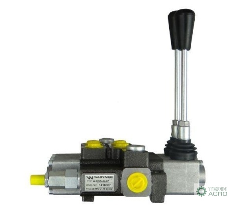 Rozdzielacz hydrauliczny 2-sekcyjny maxprzepływ 40L z zatrzaskami Waryński