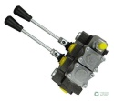Rozdzielacz hydrauliczny 2-sekcyjny maxprzepływ 40L z zatrzaskami Waryński