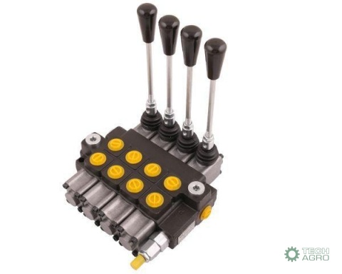 Rozdzielacz hydrauliczny 4-sekcyjny maxprzepływ 40L (1 sekcja z zatrzaskiem) Waryński