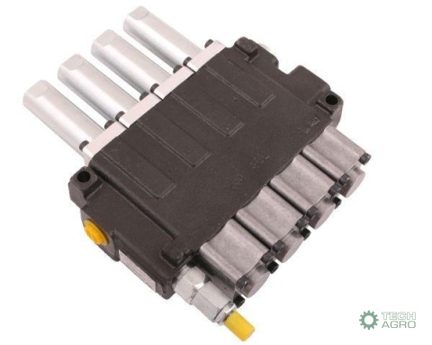 Rozdzielacz hydrauliczny 4-sekcyjny maxprzepływ 40L sterowany linkami Waryński