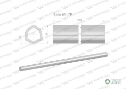 Rura wewnętrzna Seria 6R i 7R do wału 1210 przegubowo-teleskopowego 45x5.5mm 1055 mm WARYŃSKI