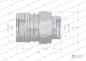 Szybkozłącze hydrauliczne skręcane (motylkowe) gniazdo G1"BSP gwint wewnętrzny 250bar Waryński