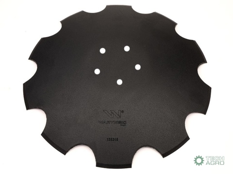 Talerz, uzębiony Z-10 fi 460 mocowanie5/98 grubość 3,5 mm stal borowa prosta piasta, Waryński Talerz, uzębiony Z-10 fi 460 mocowanie5/98 grubość 3,5 mm stal borowa prosta piasta, Waryński