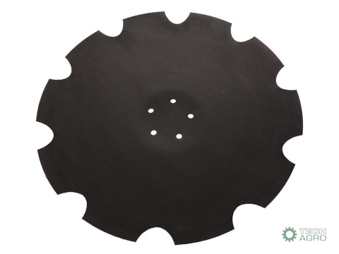 Talerz, uzębiony Z-10 fi 560 mocowanie5/98 grubość 4,5 mm stal borowa prosta piasta, Waryński Talerz, uzębiony Z-10 fi 560 mocowanie5/98 grubość 4,5 mm stal borowa prosta piasta, Waryński