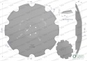 Talerz, uzębiony Z-10 fi 560 mocowanie5/98 grubość 4,5 mm stal borowa prosta piasta, Waryński