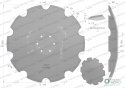 Talerz, uzębiony Z-10 fi 560 mocowanie6/120 grubość 4,5 mm stal borowa prosta piasta, Tolmet, Waryński