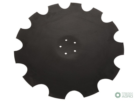 Talerz, uzębiony Z-12 fi 610 mocowanie5/98 grubość 5 mm stal borowa prosta piasta, Waryński Talerz, uzębiony Z-12 fi 610 mocowanie5/98 grubość 5 mm stal borowa prosta piasta, Waryński