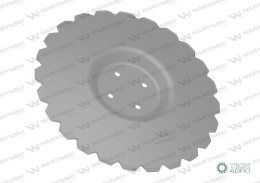Talerz, uzębiony Z-24 fi 460 mocowanie4/98 grubość 3,5 mm przetłoczony stal borowa, Unia Ares 1680130040, Waryński