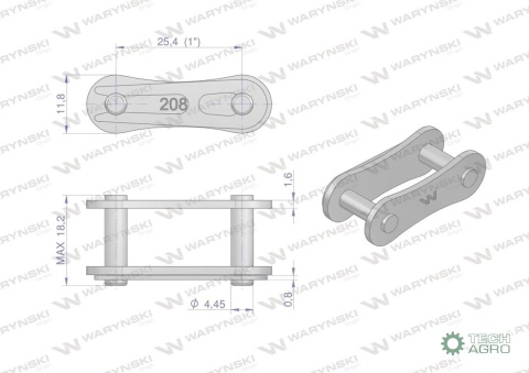 Zamek łańcucha 208B (R1 1) Waryński ( sprzedawane po 5 )