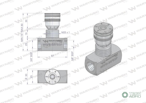 Zawór dławiący WRFB 90 3/8"BSP Waryński