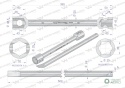 Klucz do kół , 395 mm długości rozmiar 30x32 mm z łyżką, do prac montażowych i demontażowych w mechanice , Waryński