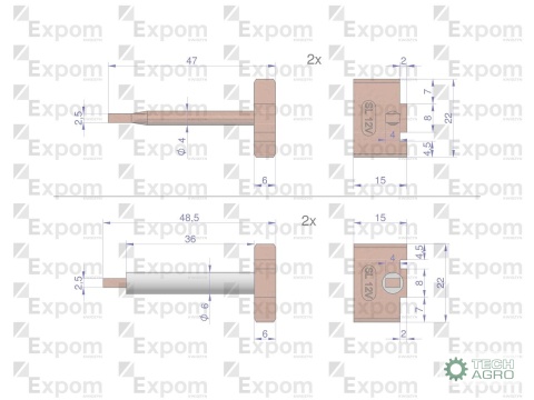 Komplet szczotek rozrusznika 1447834M91MF-4 Nowy Typ EXPOM KWIDZYN eu