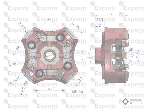 Szczotkotrzymacz kompletny z szczotkamiR-10 851400 EXPOM KWIDZYN eu