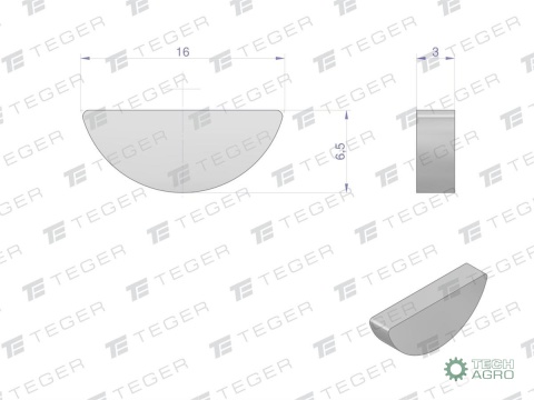 Wpust czółenkowy 3x6.5 TEGER, (sprzedawane po 10)