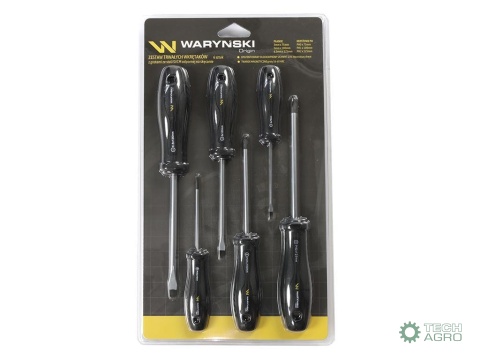 Zestaw wkrętaków ze stali odpornej na skręcanie SVCM 6 szt z hartowanymi grotami, Waryński