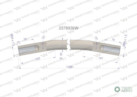 Drążek kierowniczy rura 1105mm 2378936 WARYŃSKI