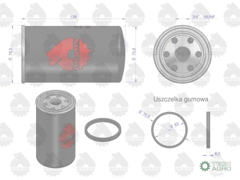 Filtr oleju PP-49 MF-3 ORYGINAŁ URSUS