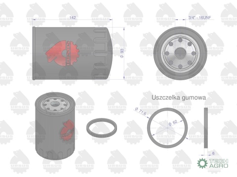 Filtr oleju PP-89 MF-4 ORYGINAŁ URSUS
