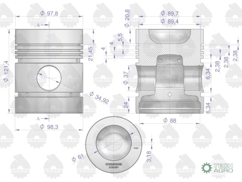 Tłok silnika 3134026K MF4 ORYGINAŁ URSUS....