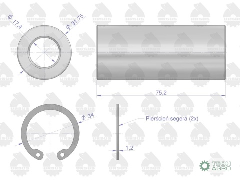 Tłok silnika UR030601 3134005K MF3 ORYGINAŁ URSUS
