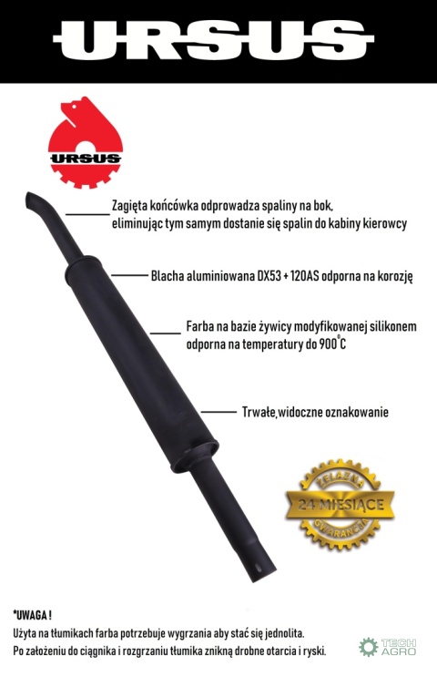 Tłumik 1460mm 5.6kg MF3 ORYGINAŁ URSUS