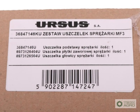 Komplet ( zestaw ) uszczelek sprężarki 8973126404. 8973126504, 36847145KU MF3 ORYGINAŁ URSUS