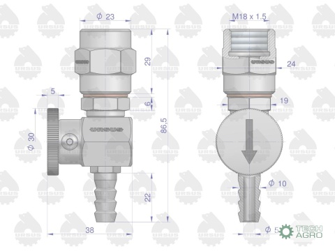 Kran paliwa C-328 ORYGINAŁ URSUS