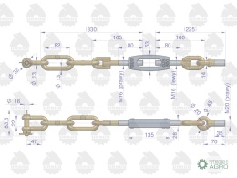 Łańcuch boczny 46450390 46650400 C-360 ORYGINAŁ URSUS